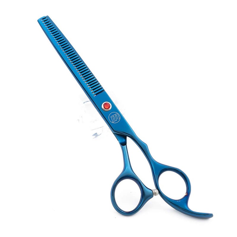 Moontay Professional 7.0" Dog Grooming Scissors Set, 4-pieces Straight, Upward Curved, Downward Curved, Thinning/Blending Shears for Dog, Cat and Pets, JP Stainless Steel, Blue - Image 4